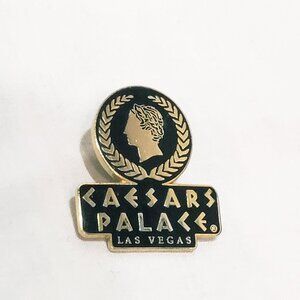 Caesars Palace Las Vegas Bust Lapel Pin 1" Souvenir Gold tone Black